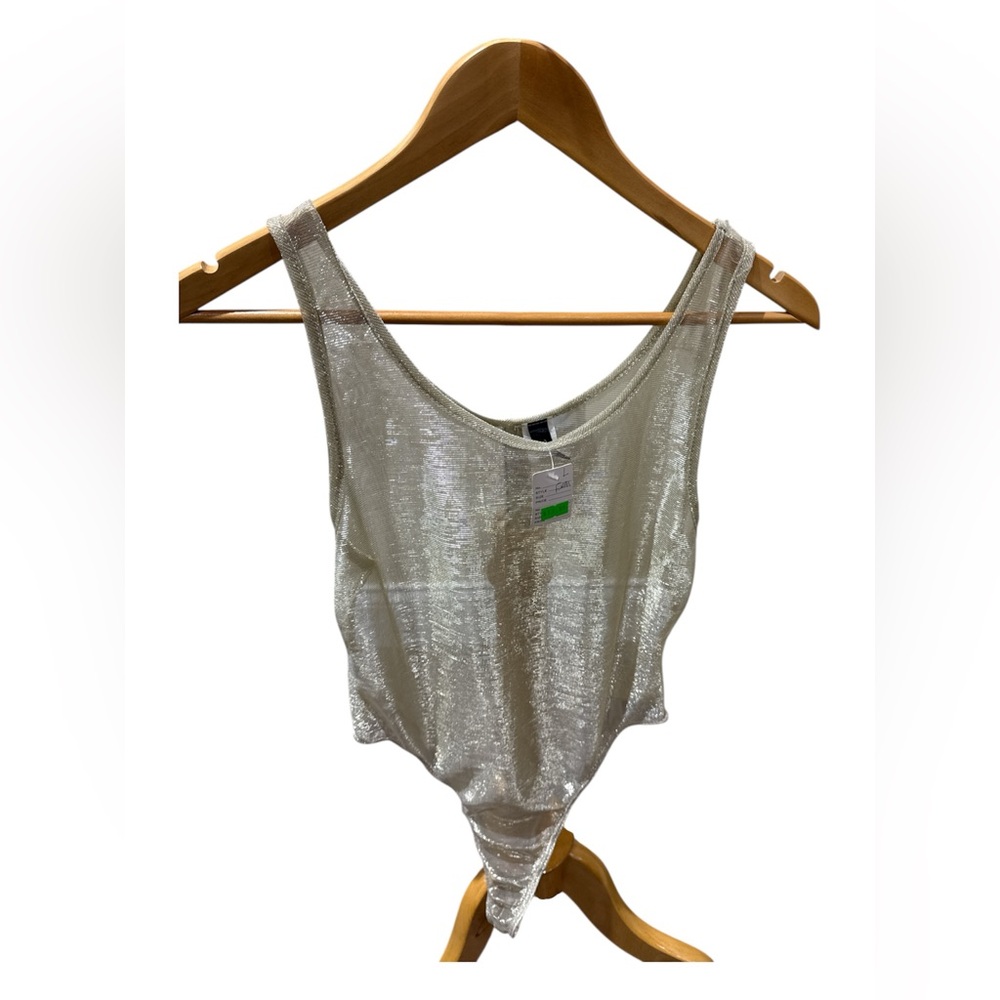 AKIRA Silver Shimmer Bodysuit
